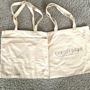 NWOT Christy Dawn canvas tote bag set
